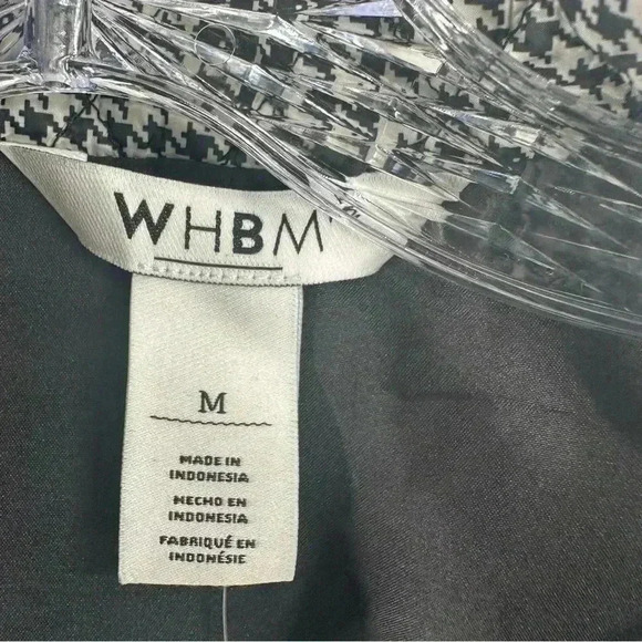 NWT WHBM Quilted Vest Peplum Color Digi Houndstooth Black/white SIZE M - Picture 4 of 11